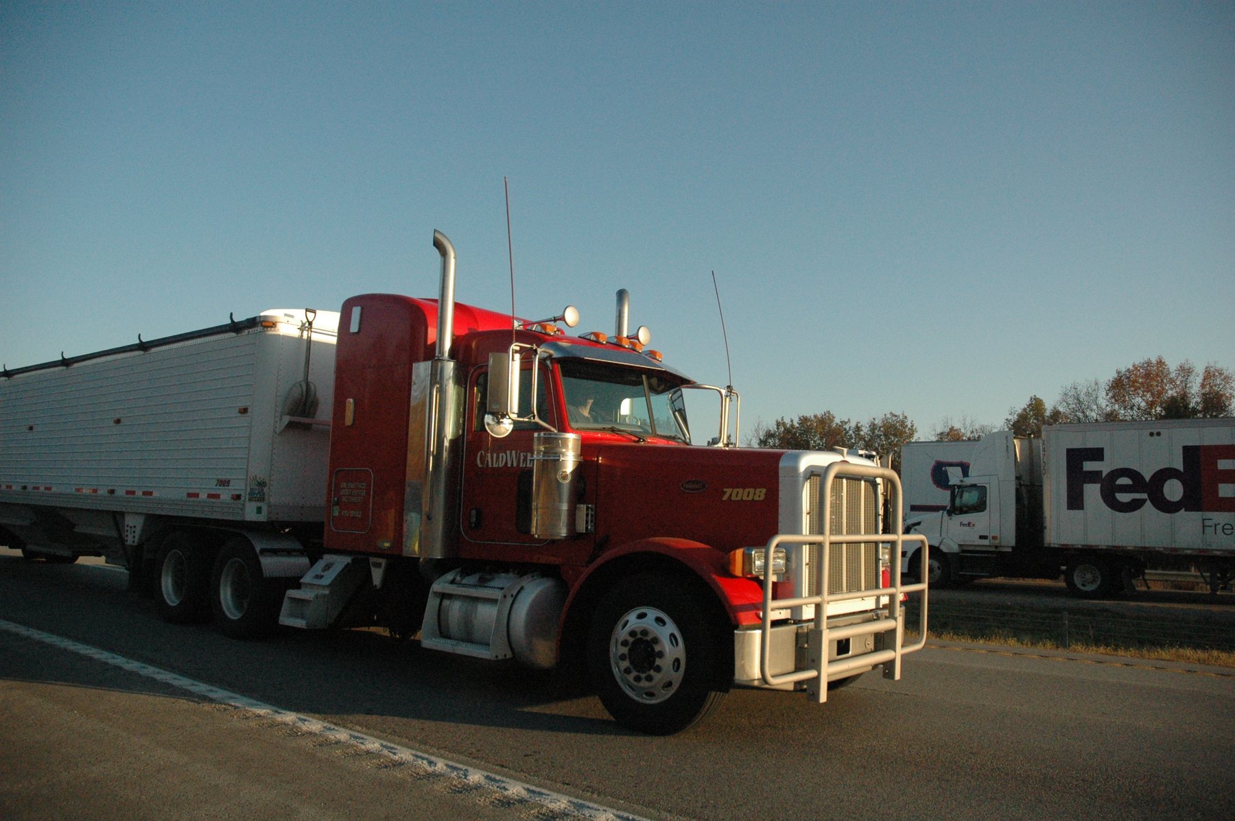Semi-truck hauling freight on the highway